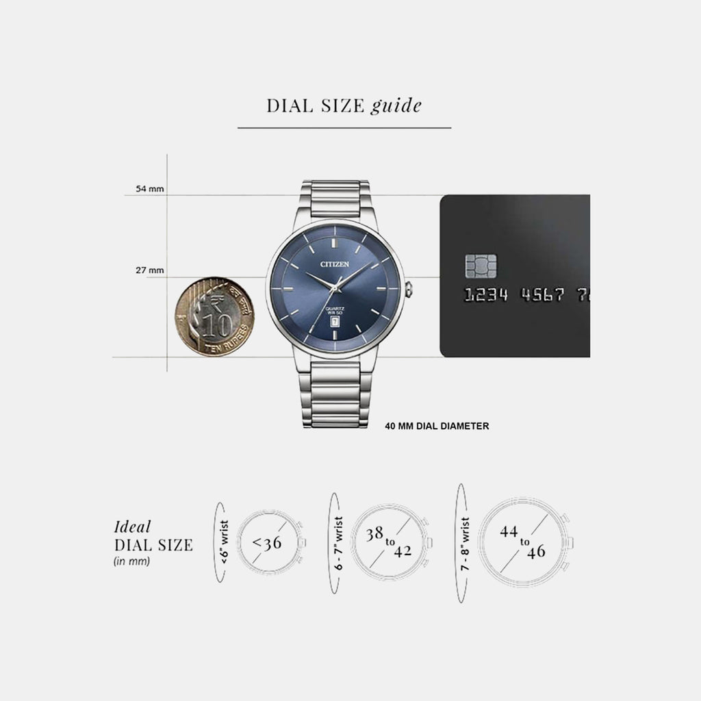 Men Quartz Blue Dial Analog Stainless Steel Watch BI5120-51L