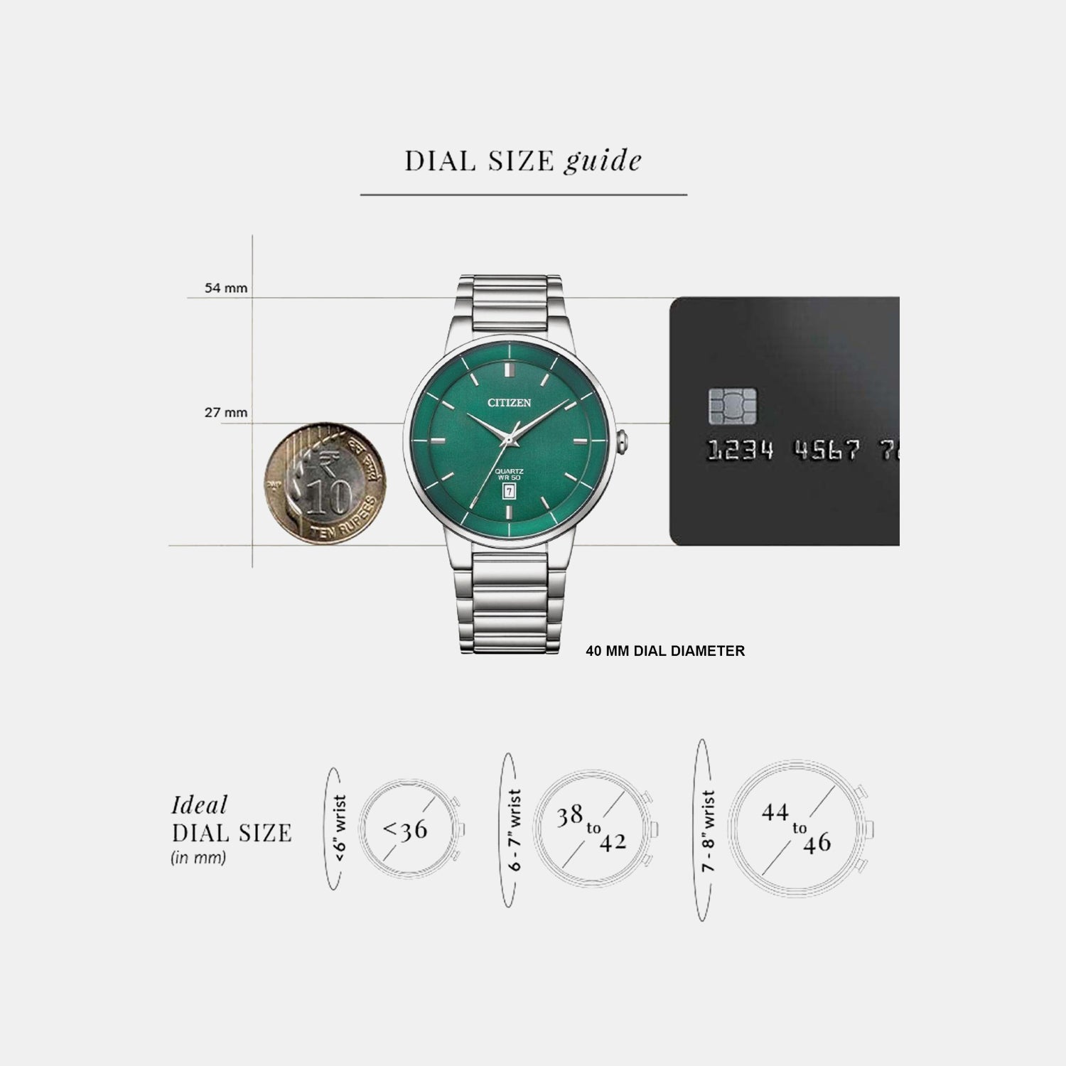 Hyperion Men Quartz Green Dial Analog Stainless Steel Watch BI5120-51X