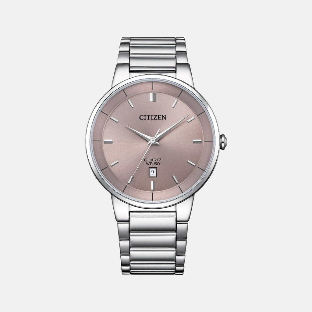 Men Quartz Pink Dial Chronograph Stainless Steel Watch BI5120-51Z