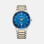 Hyperion Men Quartz Blue Dial Analog Stainless Steel Watch BI5124-50L