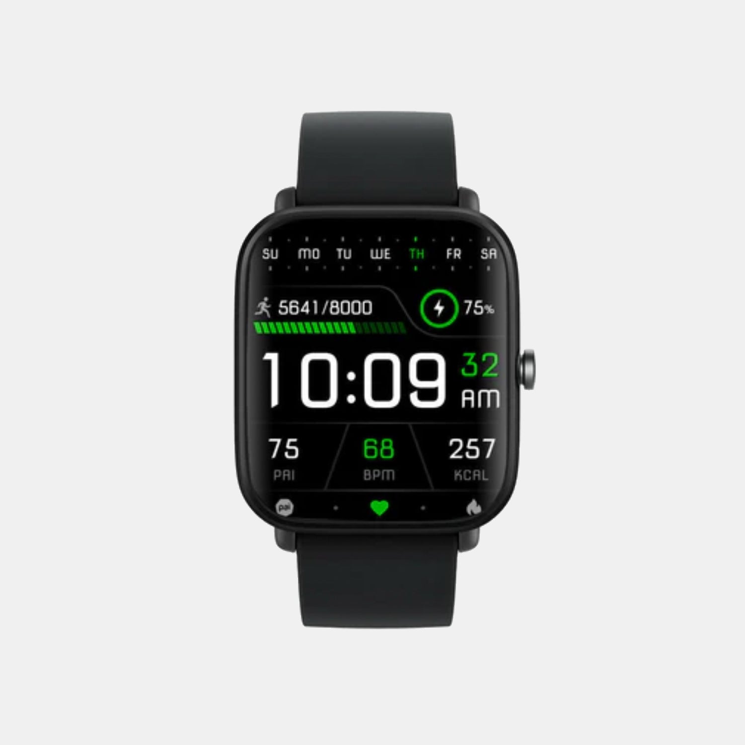 Unisex Processor Black Dial LCD Silicone Watch BIP U PRO BLACK