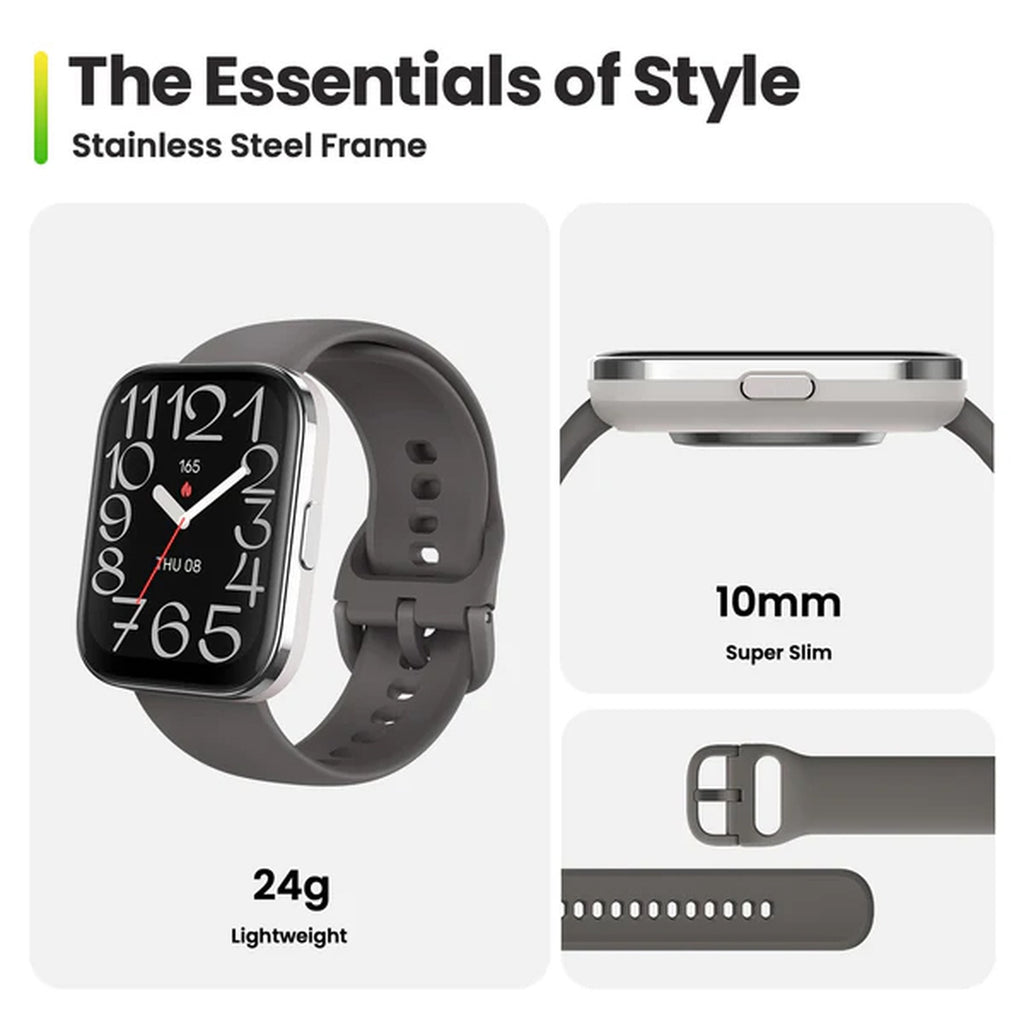 Bip Unisex Quartz Grey Dial Digital Silicone Watch BIP 5 UNITY GREY