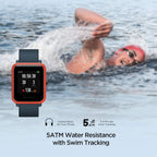 Bip Unisex Quartz Black Dial Digital Silicone Watch BIP ORANGE