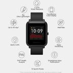 Bip Unisex Quartz Black Dial Digital Silicone Watch BIP S BLACK