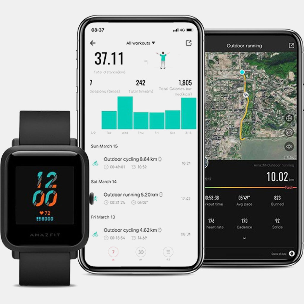 Bip Unisex Quartz Black Dial Digital Silicone Watch BIP S BLACK
