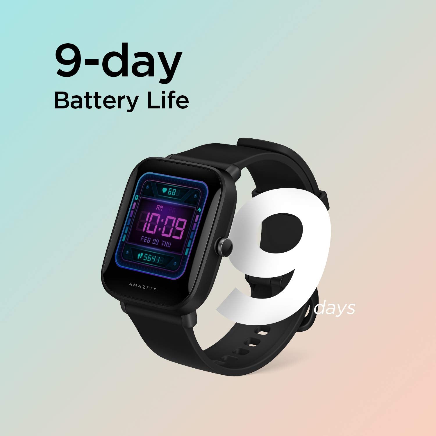 Bip Unisex Quartz Black Dial Digital Silicone Watch BIP U BLACK