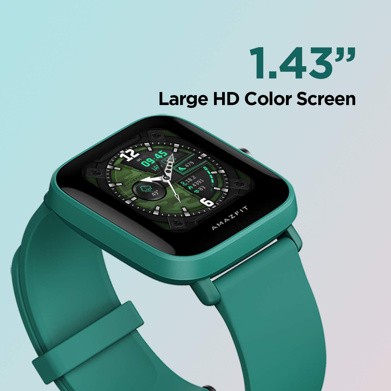 Bip Unisex Quartz Green Dial Digital Silicone Watch BIP U GREEN