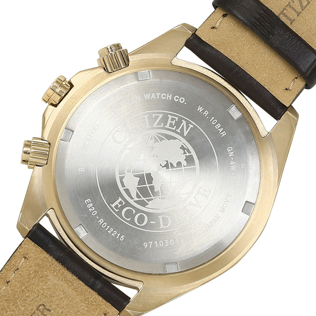 Eco-Drive Men Quartz Black Dial Chronograph Leather Watch BL5562-18E