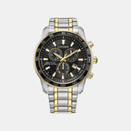 Eco-drive Men Quartz Black Dial Analog Stainless Steel Watch BL5644-58E