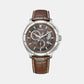Male Brown Eco-Drive Leather Chronograph Watch BL8160-07X