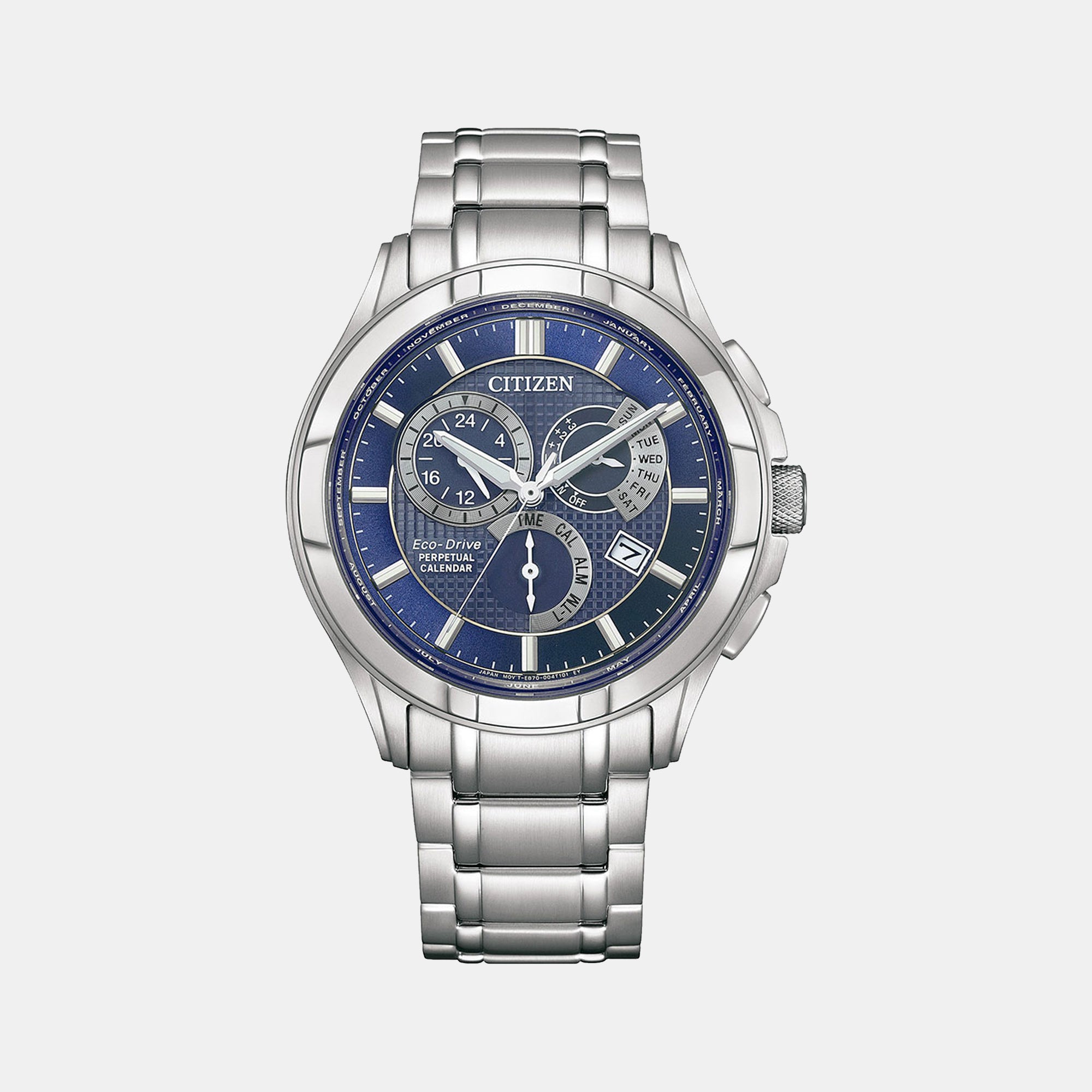 Citizen blue dial online chronograph stainless steel watch