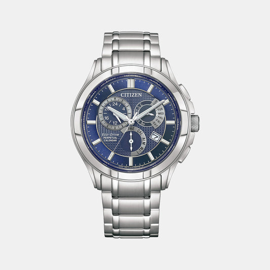Male Blue Eco-Drive Stainless Steel Chronograph Watch BL8160-58L