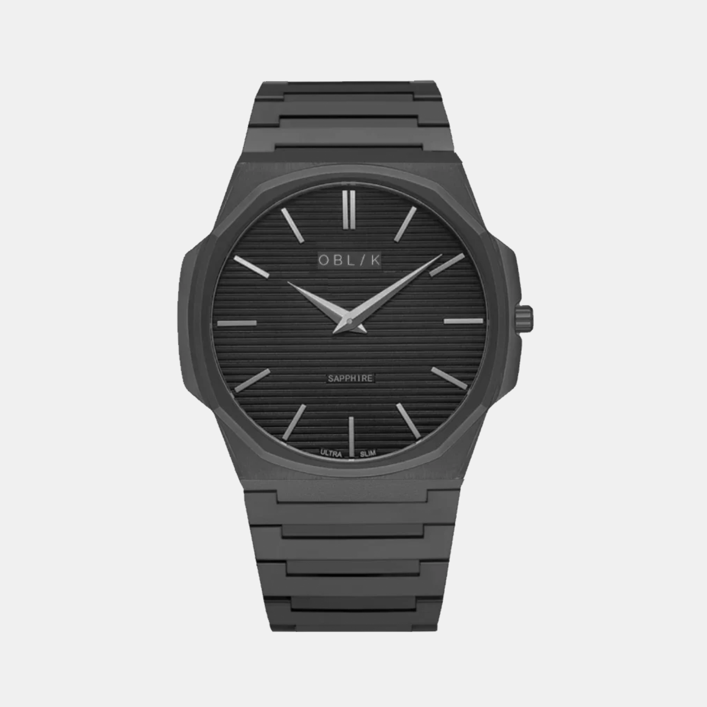 Blade Men Quartz Gunmetal Dial Analog Stainless Steel Watch