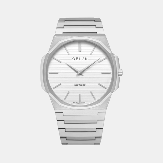 Blade Men Quartz Silver Dial Analog Stainless Steel Watch