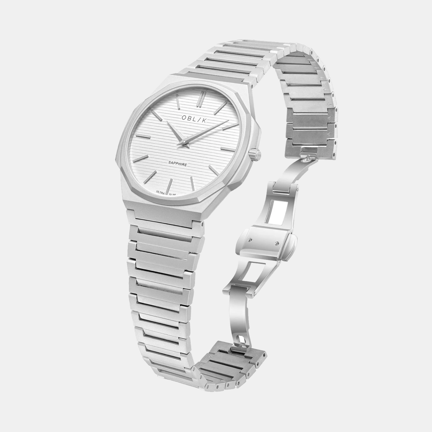 Blade Men Quartz Silver Dial Analog Stainless Steel Watch