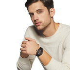 Men Quartz Eco-Drive Black Dial Analog Stainless Steel Watch BM6998-88E