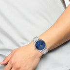 Men Quartz Eco-Drive Blue Dial Analog Stainless Steel Watch BM7411-83L