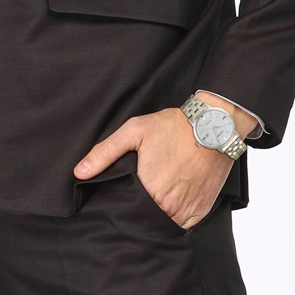 Men Quartz Grey Dial Analog Stainless Steel Watch BM7466-81H