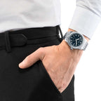 Men Quartz Eco-Drive Black Dial Analog Stainless Steel Watch BM7480-81L