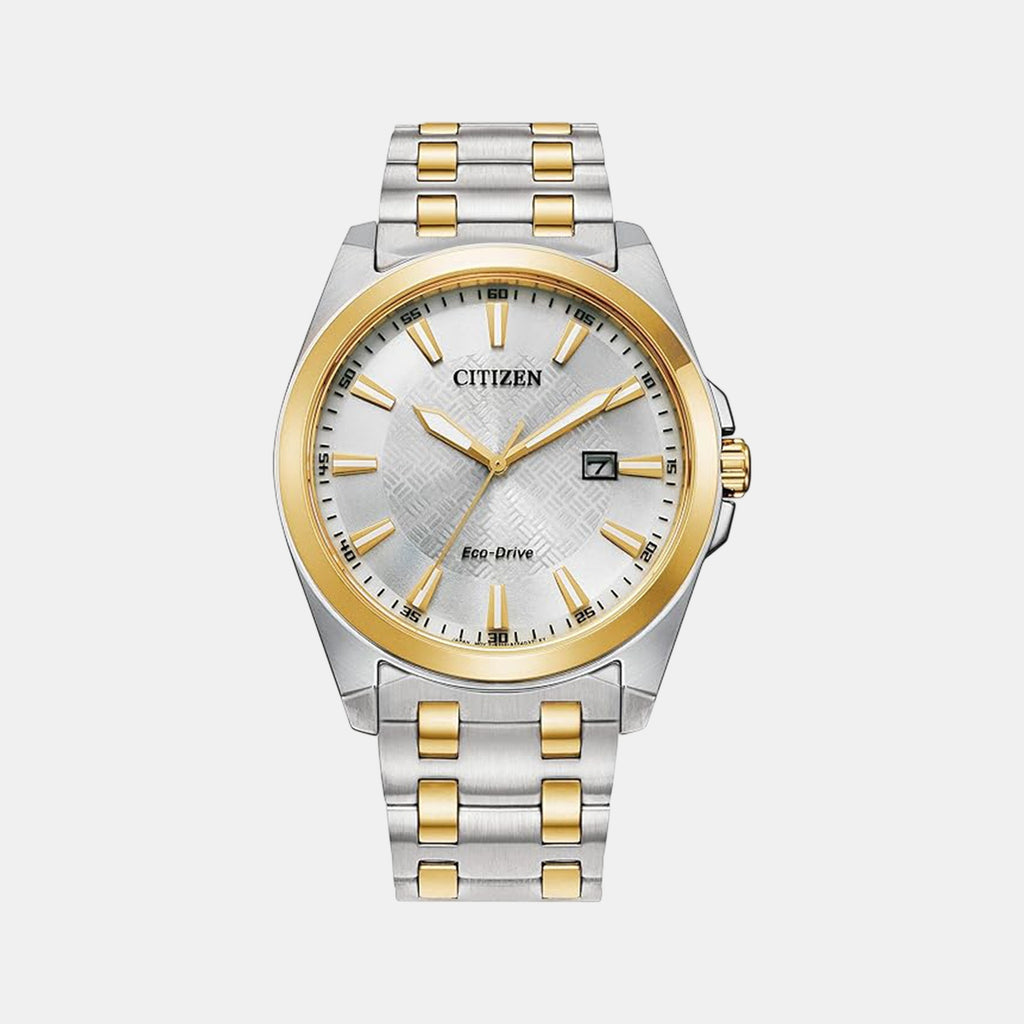 Sport Luxury Chrono Men Eco-Drive Silver Dial Analog Stainless Steel Watch BM7534-59A