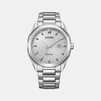 Eco-Drive Men Eco-Drive White Dial Analog Stainless Steel Watch BM7600-81A