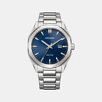 Eco-Drive Men Eco-Drive Blue Dial Analog Stainless Steel Watch BM7600-81L