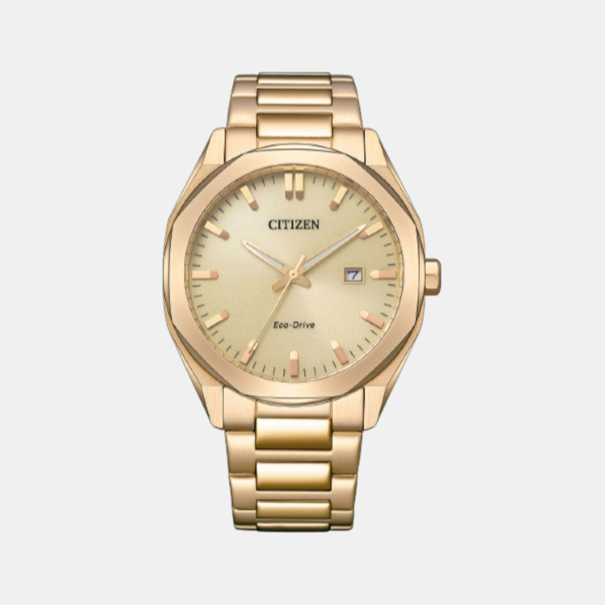 Men Quartz Champagne Dial Analog Stainless Steel Watch BM7603-82P