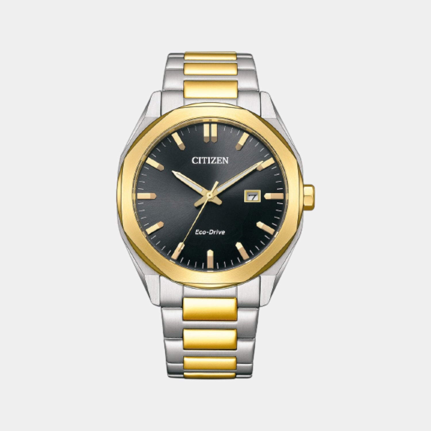 Eco-Drive Men Eco-Drive Black Dial Analog Stainless Steel Watch BM7604-80E