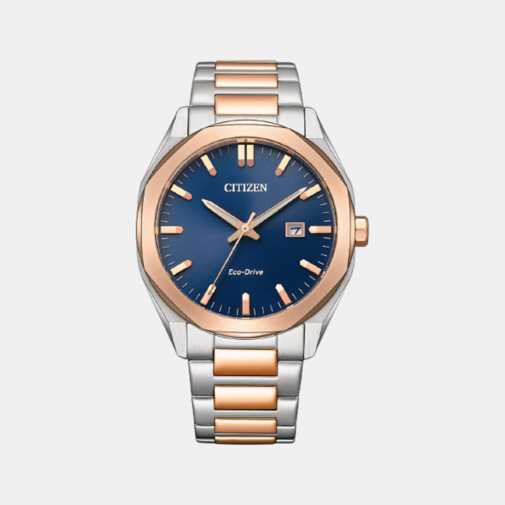 Eco-Drive Men Quartz Blue Dial Analog Stainless Steel Watch BM7606-84L