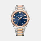 Eco-Drive Men Quartz Blue Dial Analog Stainless Steel Watch BM7606-84L