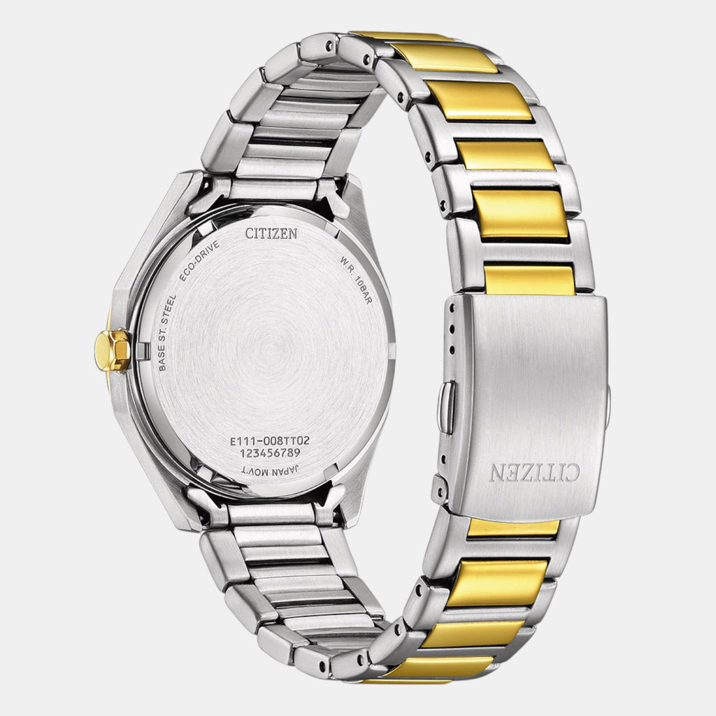 Eco-Drive Men Eco-Drive White Dial Analog Stainless Steel Watch BM7624-82A