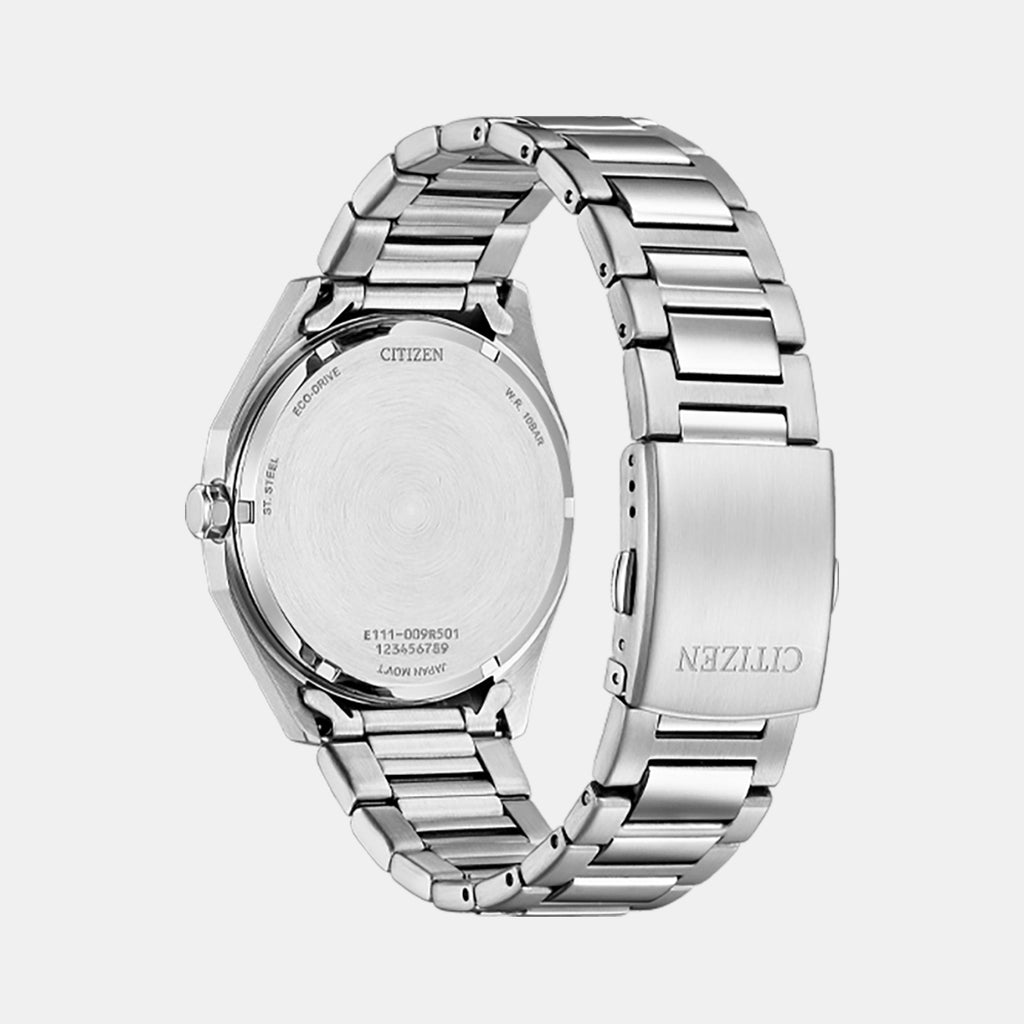 Eco-Drive Men Eco-Drive Black Dial Analog Stainless Steel Watch BM7630-80E