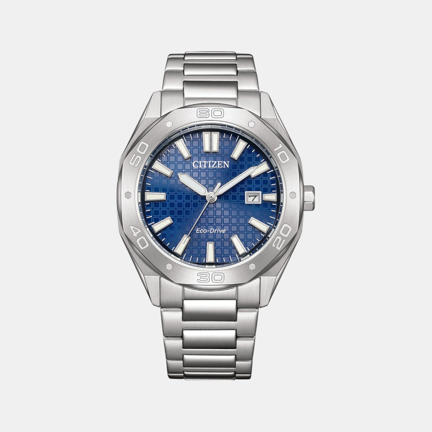 Eco-Drive Men Eco-Drive Blue Dial Analog Stainless Steel Watch BM7630-80L