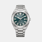 Eco-Drive Men Eco-Drive Green Dial Analog Stainless Steel Watch BM7630-80X