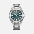 Eco-Drive Men Eco-Drive Green Dial Analog Stainless Steel Watch BM7630-80X