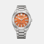 Eco-Drive Men Eco-Drive Orange Dial Analog Stainless Steel Watch BM7630-80Z