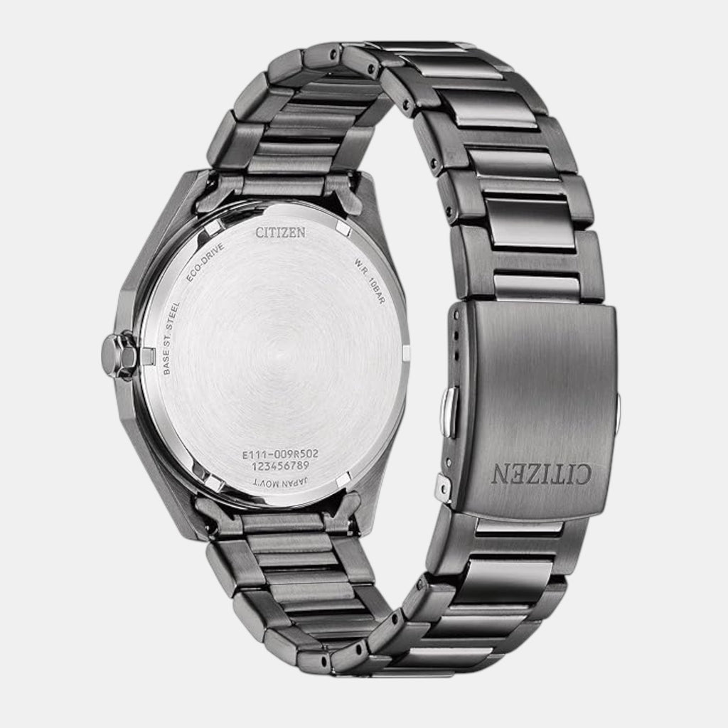 Eco-Drive Men Eco-Drive Grey Dial Analog Stainless Steel Watch BM7637-81H