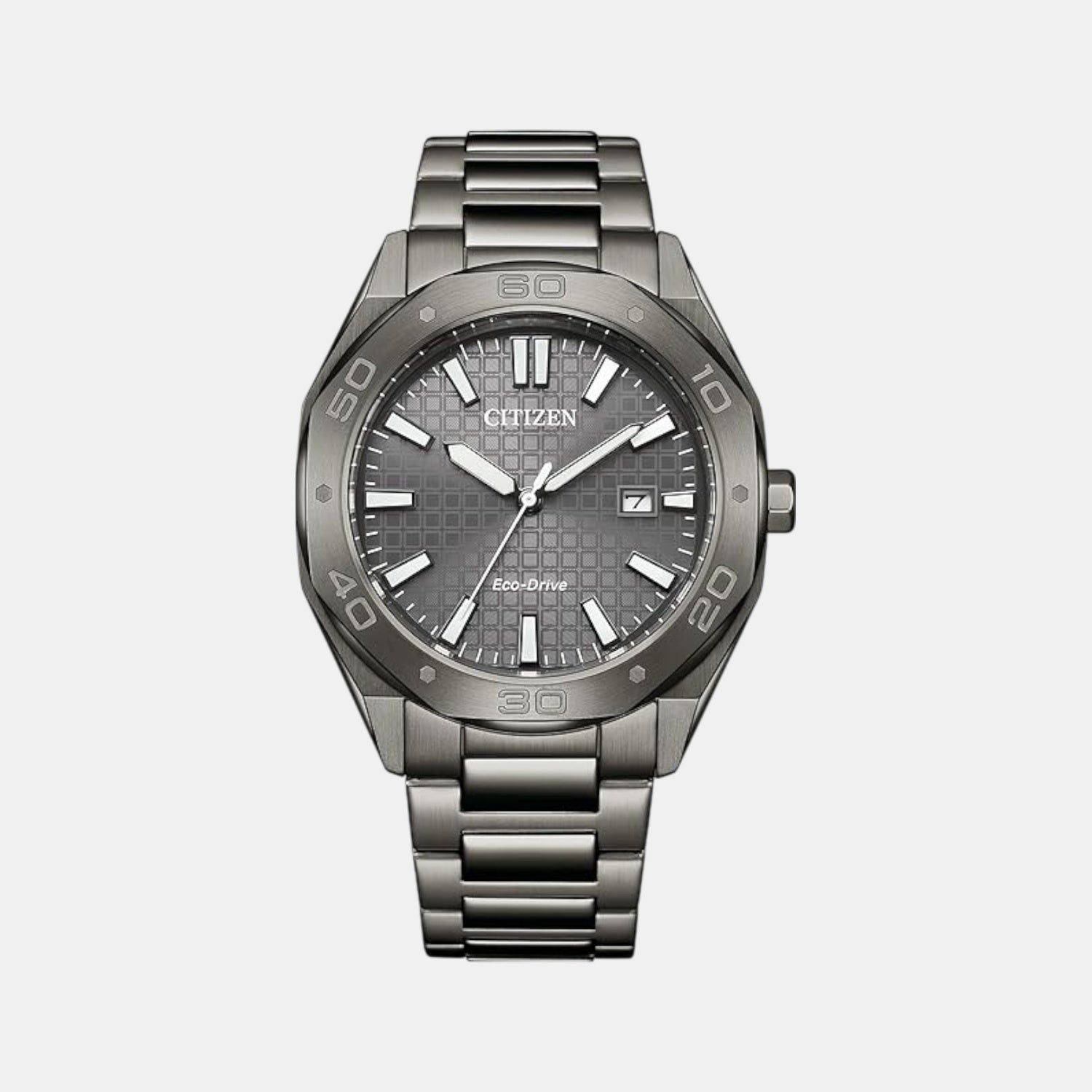 Eco-Drive Men Eco-Drive Grey Dial Analog Stainless Steel Watch BM7637-81H
