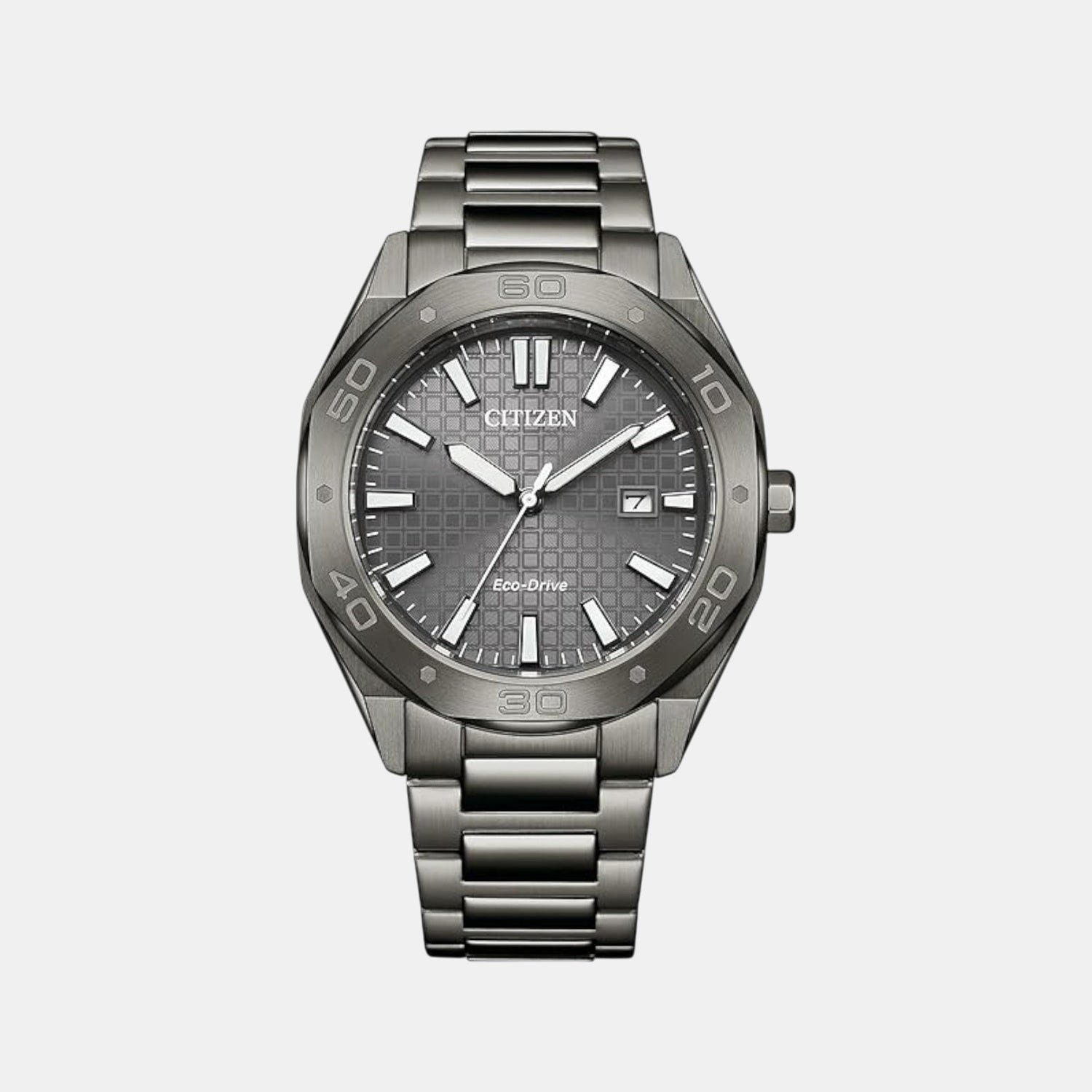 Eco-Drive Men Eco-Drive Grey Dial Analog Stainless Steel Watch BM7637-81H