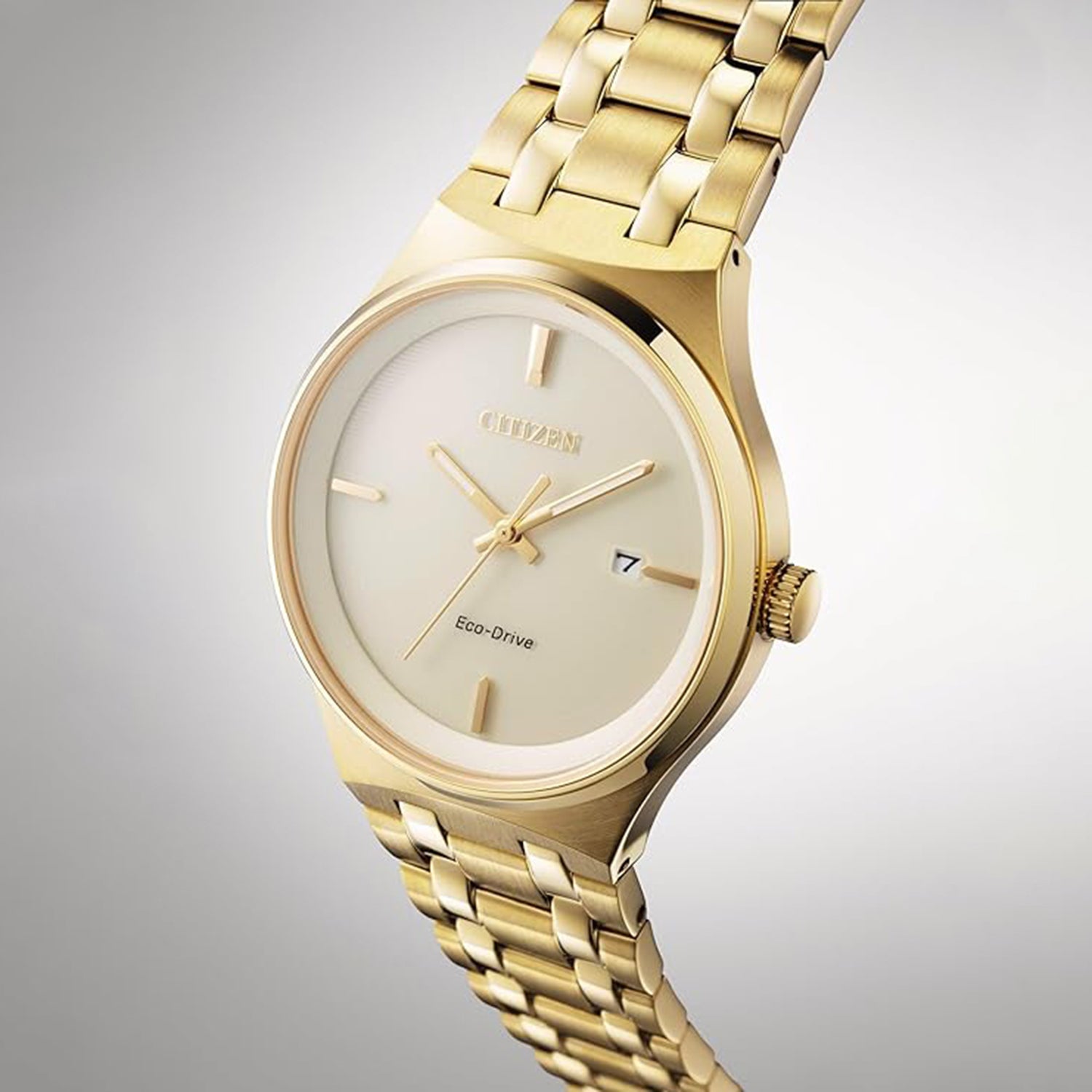 Axiom Men Quartz Champagne Dial Analog Stainless Steel Watch BM7652-52P