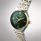 Axiom Men Quartz Green Dial Analog Stainless Steel Watch BM7654-57X