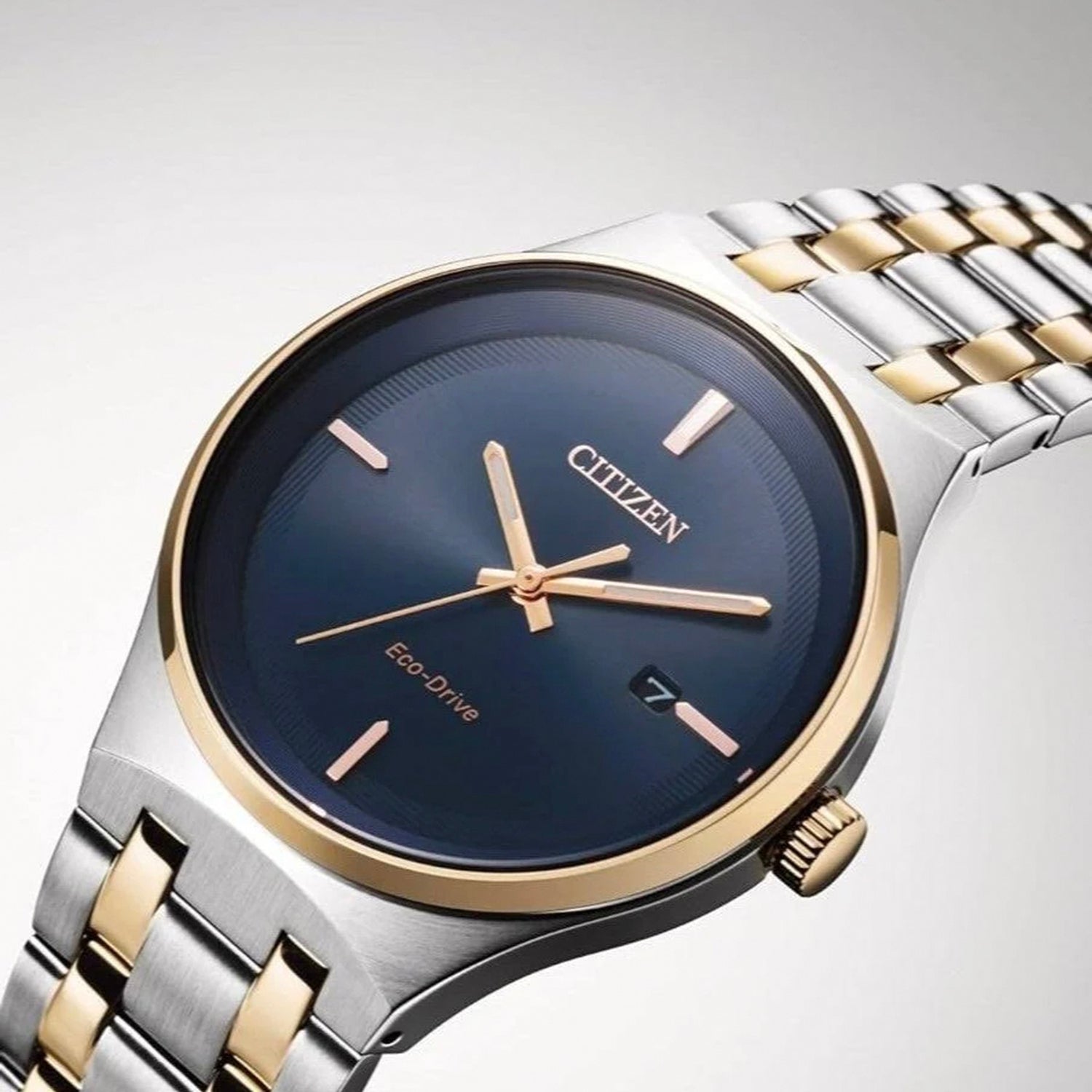 Axiom Men Eco-Drive Blue Dial Analog Stainless Steel Watch BM7656-51L