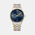 Axiom Men Eco-Drive Blue Dial Analog Stainless Steel Watch BM7656-51L