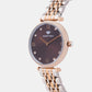 Women Quartz Brown Dial Analog Metal Watch 4503T-M1306