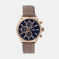 Men Quartz Blue Dial Chronograph Leather Watch 7010C-L3305