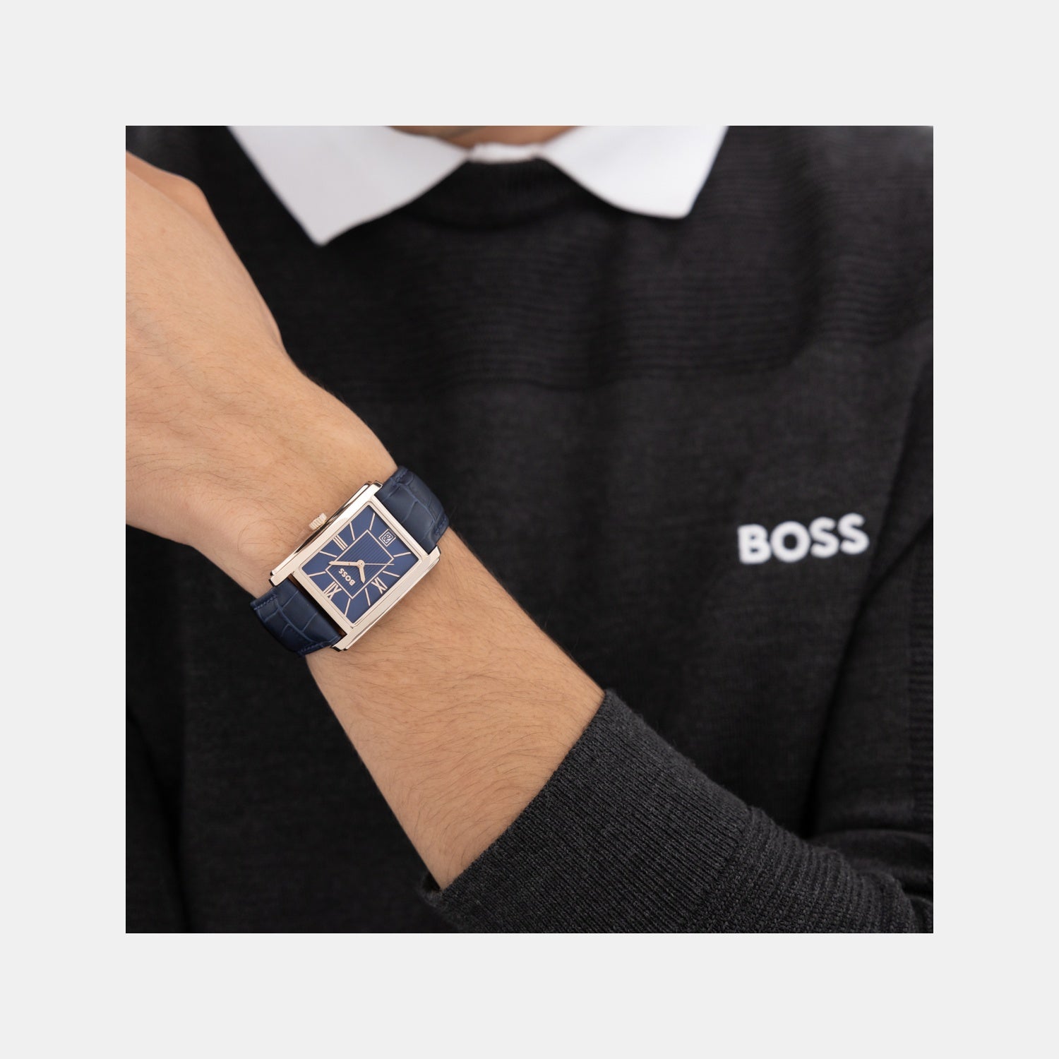 Principle Dress Men Quartz Blue Dial Analog Leather Watch 1514281