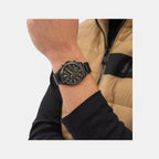 Strike Men Quartz Black Dial Chronograph Stainless Steel Watch 1514291