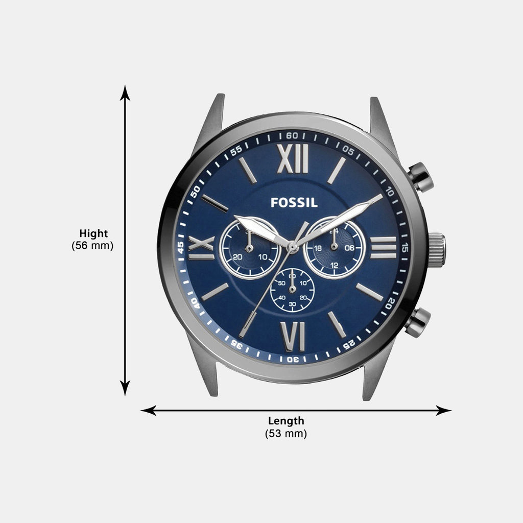 Flynn Men Quartz Blue Dial Chronograph Stainless Steel Watch BQ1126