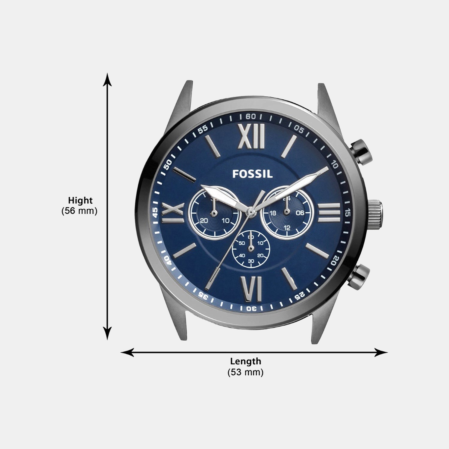 Flynn Men Quartz Blue Dial Chronograph Stainless Steel Watch BQ1126