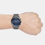 Flynn Men Quartz Blue Dial Chronograph Stainless Steel Watch BQ1126